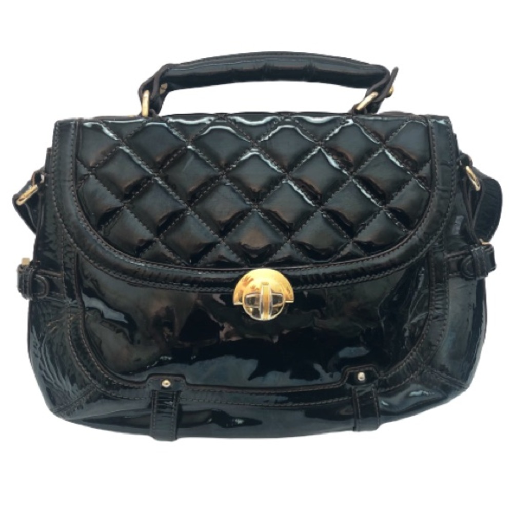 Galaday Purple Quilted Patent Leather Purse